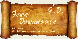 Fema Domanović vizit kartica